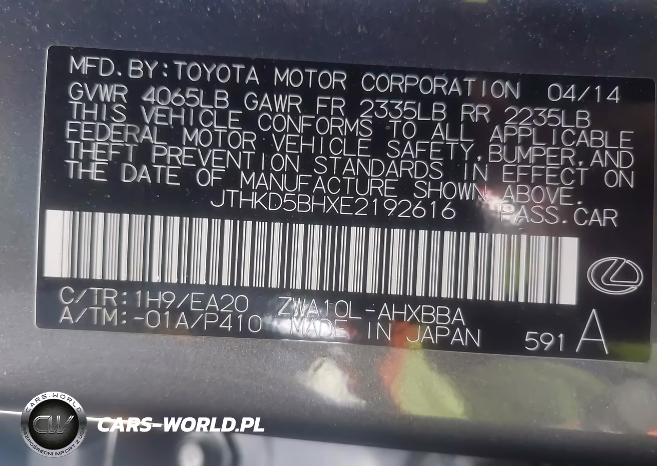2014 Lexus Ct 200H VIN:JTHKD5BHXE2192616 - 9