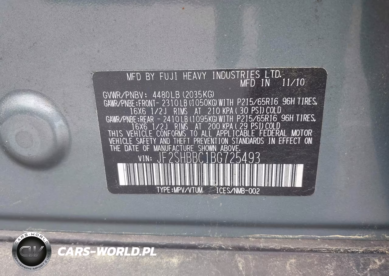 2011 Subaru Forester 2.5X VIN:JF2SHBBC1BG725493 - 9