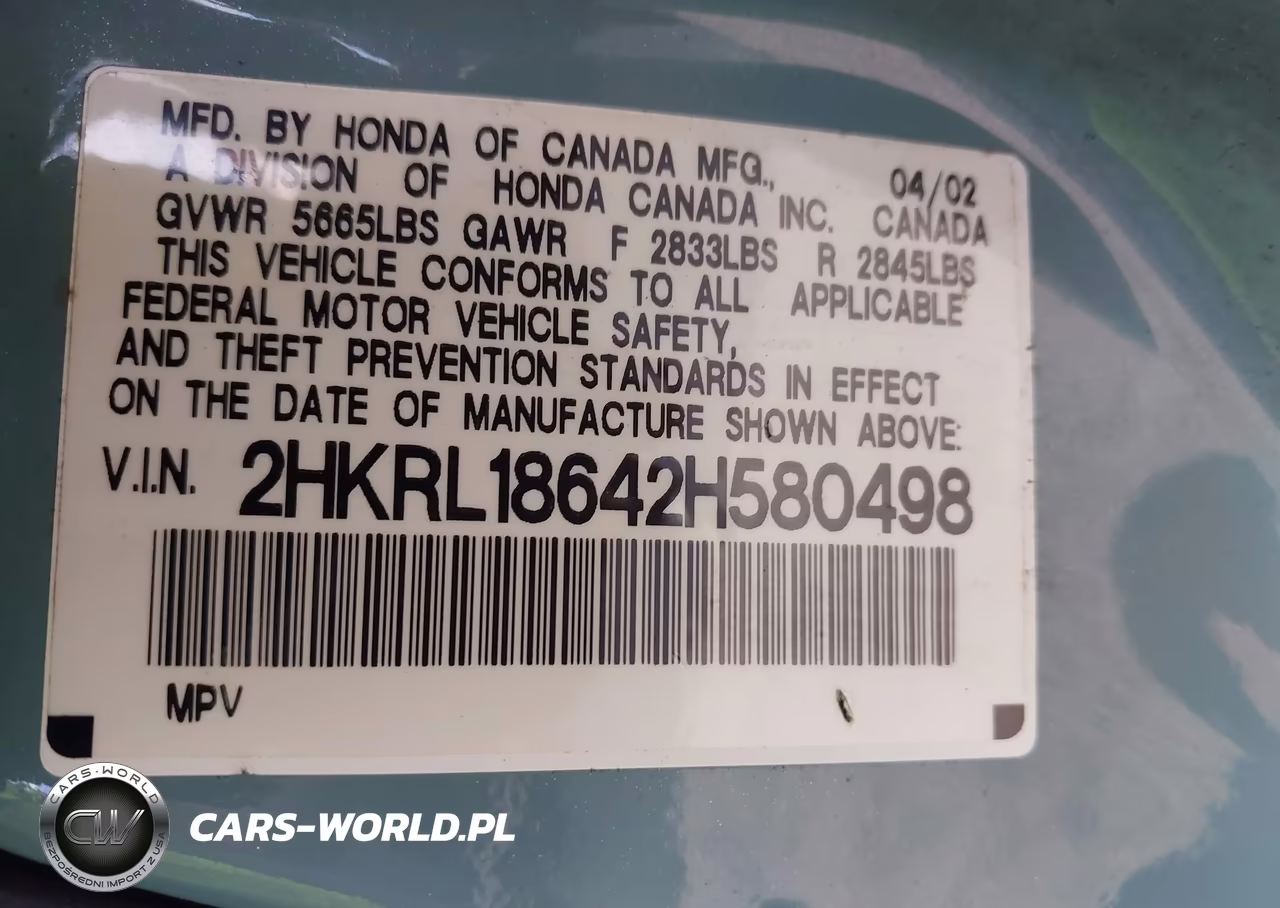 2002 Honda Odyssey Ex VIN:2HKRL18642H580498 - 9