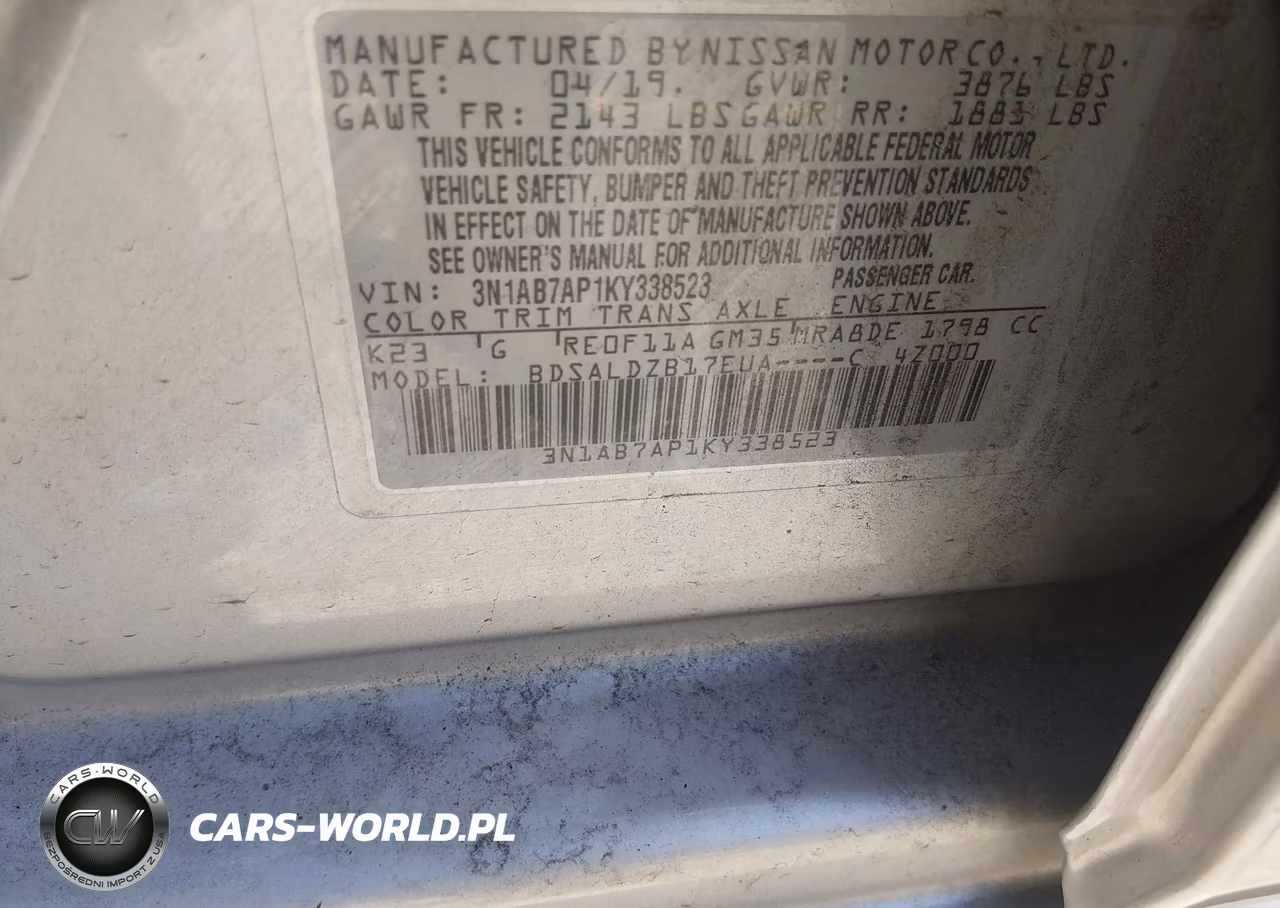 2019 Nissan Sentra Sv VIN:3N1AB7AP1KY338523 - 9