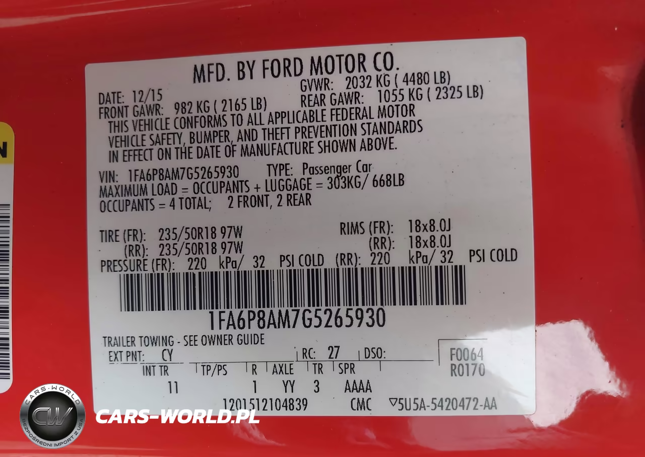 2016 Ford Mustang V6 VIN:1FA6P8AM7G5265930 - 9