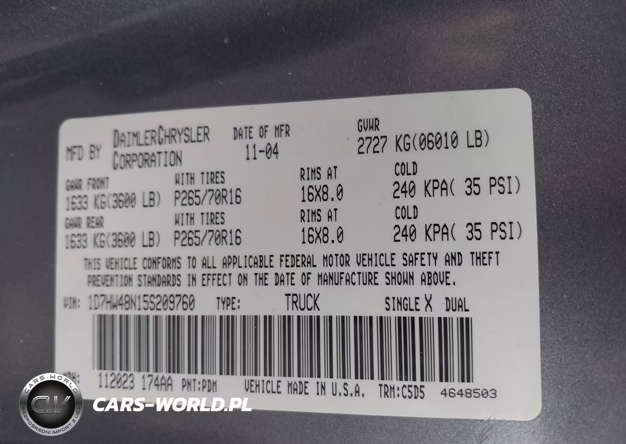 2005 Dodge Dakota Slt VIN:1D7HW48N15S209760 - 9