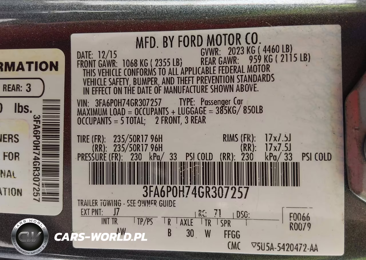 2016 Ford Fusion Se VIN:3FA6P0H74GR307257 - 9