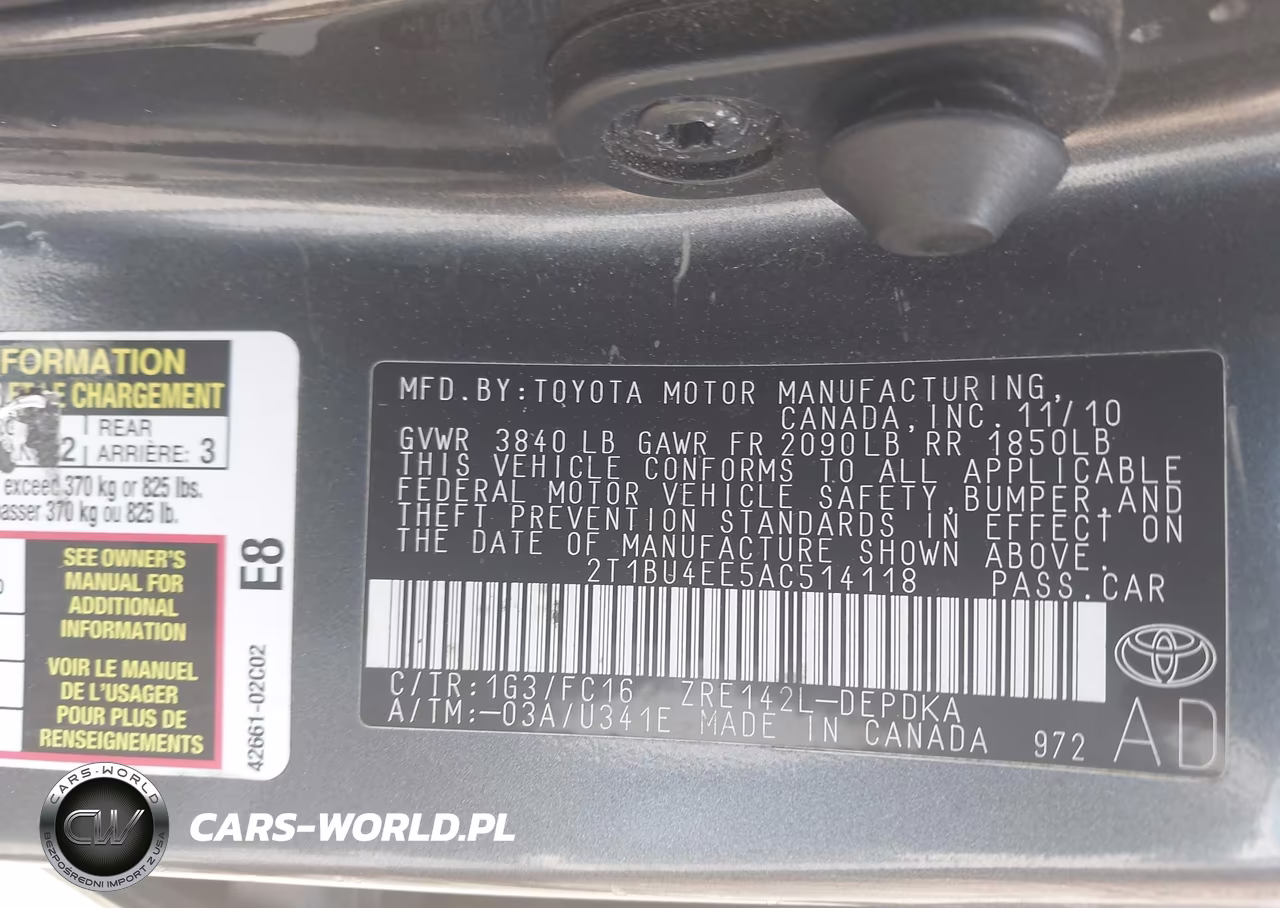 2010 Toyota Corolla Le VIN:2T1BU4EE5AC514118 - 9