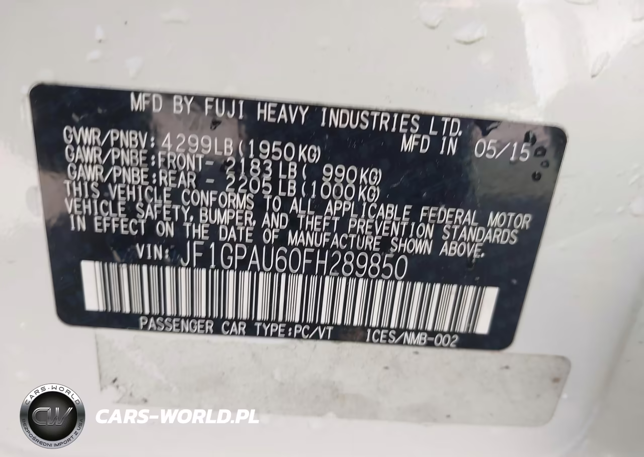 2015 Subaru Impreza 2.0I Sport Premium VIN:JF1GPAU60FH289850 - 9