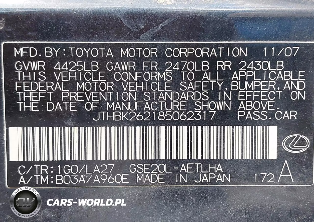 2008 Lexus Is 250 VIN:JTHBK262185062317 - 9