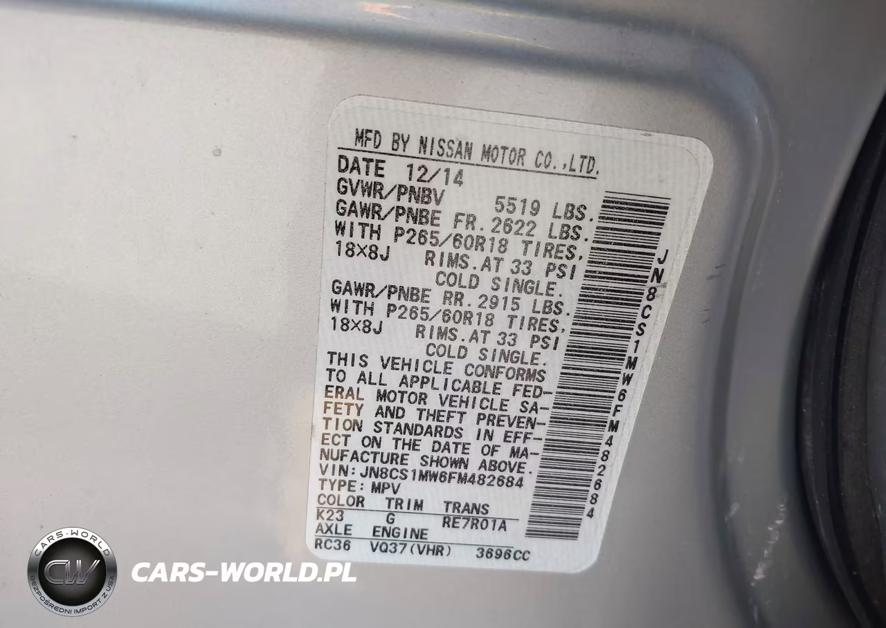 2015 Infiniti Qx70 VIN:JN8CS1MW6FM482684 - 9