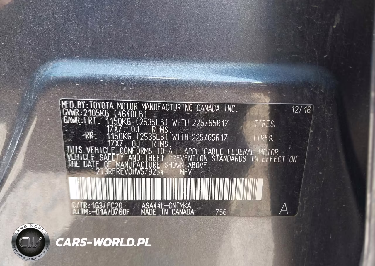 2017 Toyota Rav4 Xle VIN:2T3RFREV0HW579254 - 9