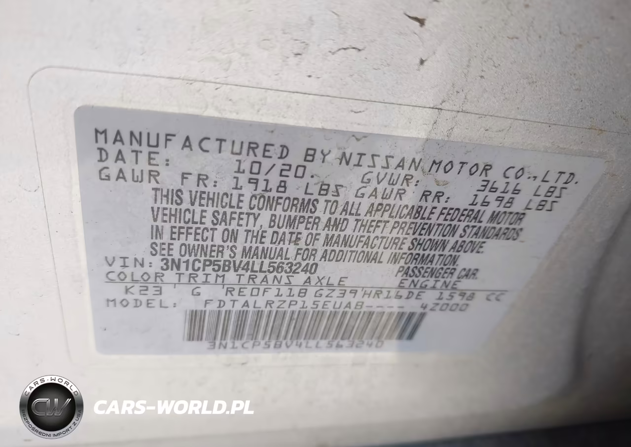 2020 Nissan Kicks S Xtronic Cvt VIN:3N1CP5BV4LL563240 - 9