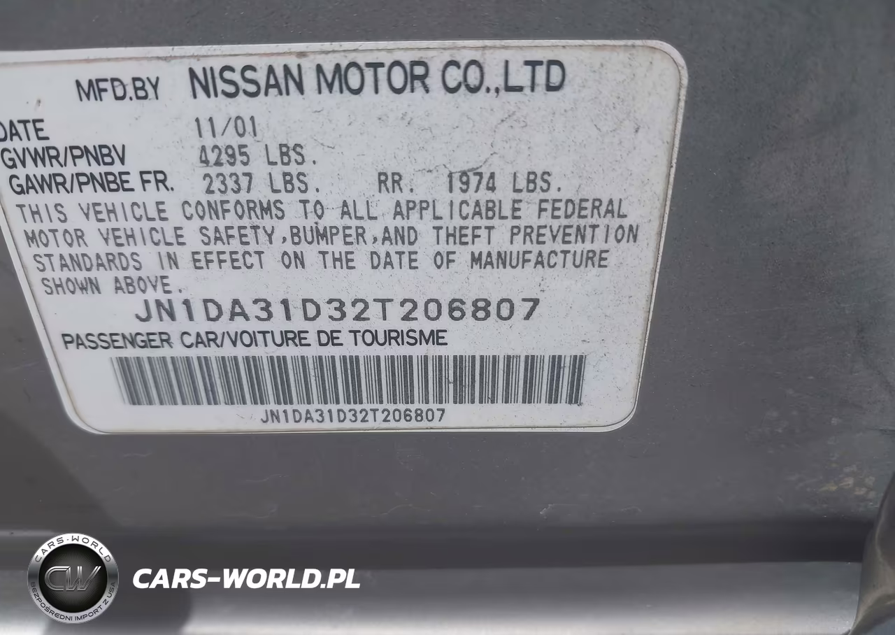 2002 Nissan Maxima Se VIN:JN1DA31D32T206807 - 9