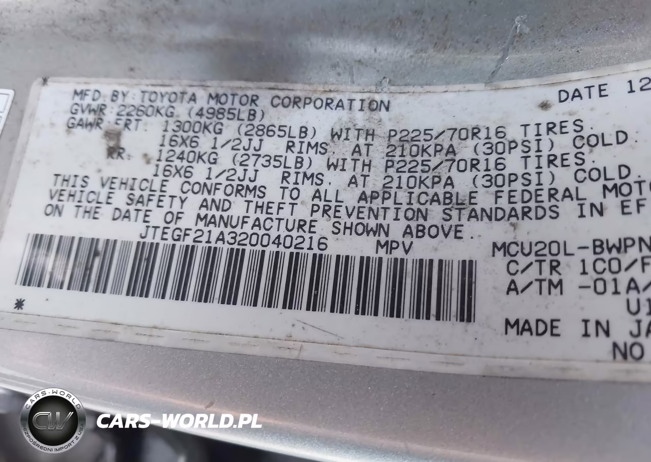 2002 Toyota Highlander V6 VIN:JTEGF21A320040216 - 9