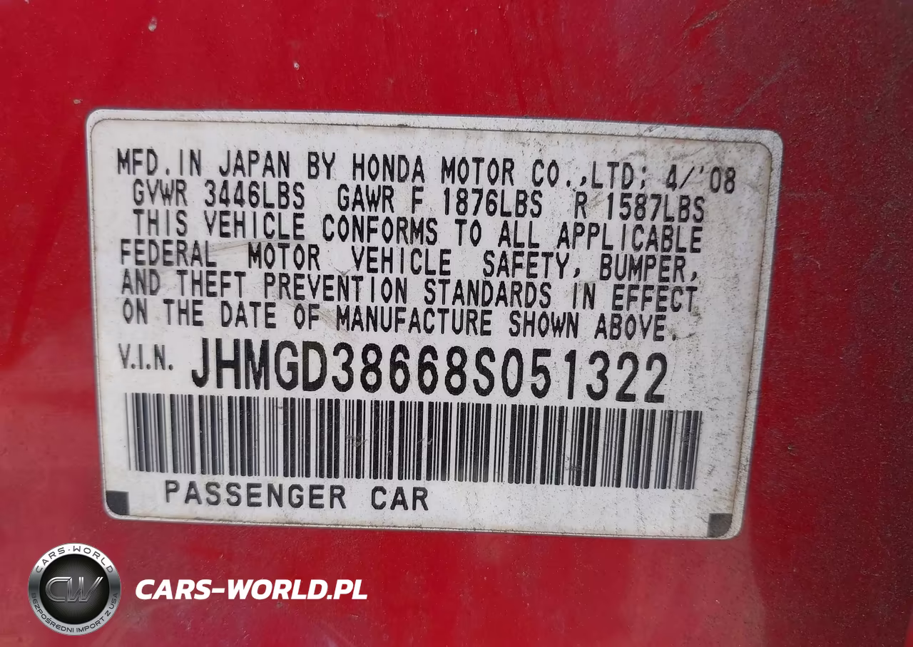 2008 Honda Fit Sport VIN:JHMGD38668S051322 - 9
