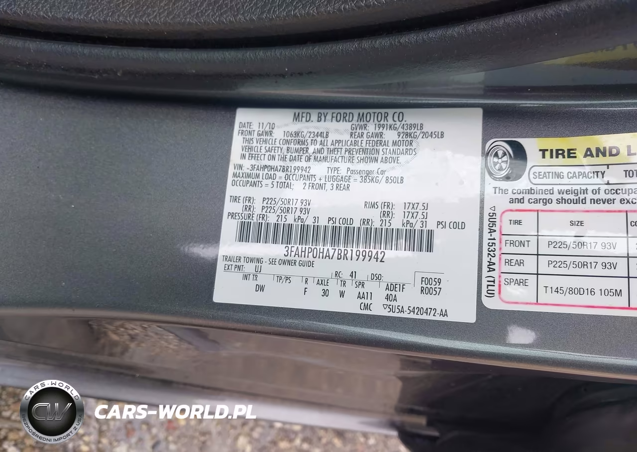 2011 Ford Fusion Se VIN:3FAHP0HA7BR199942 - 9