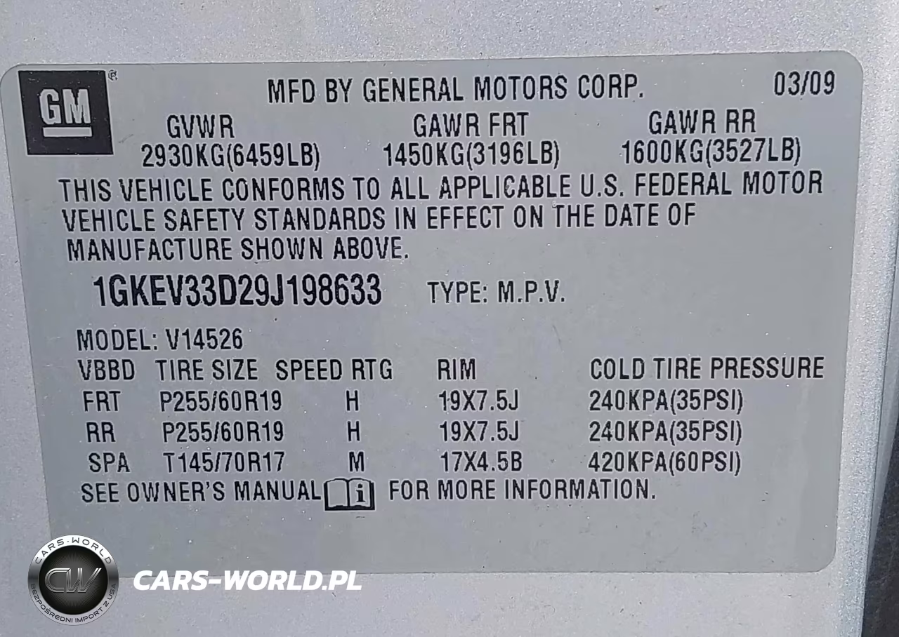 2009 GMC Acadia Slt-2 VIN:1GKEV33D29J198633 - 9