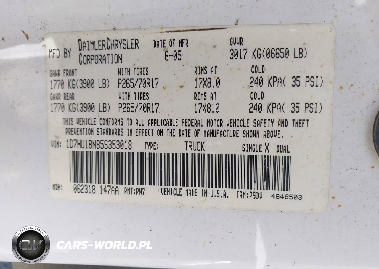 2005 Dodge Ram 1500 St VIN:1D7HU18N85S353018 - 9