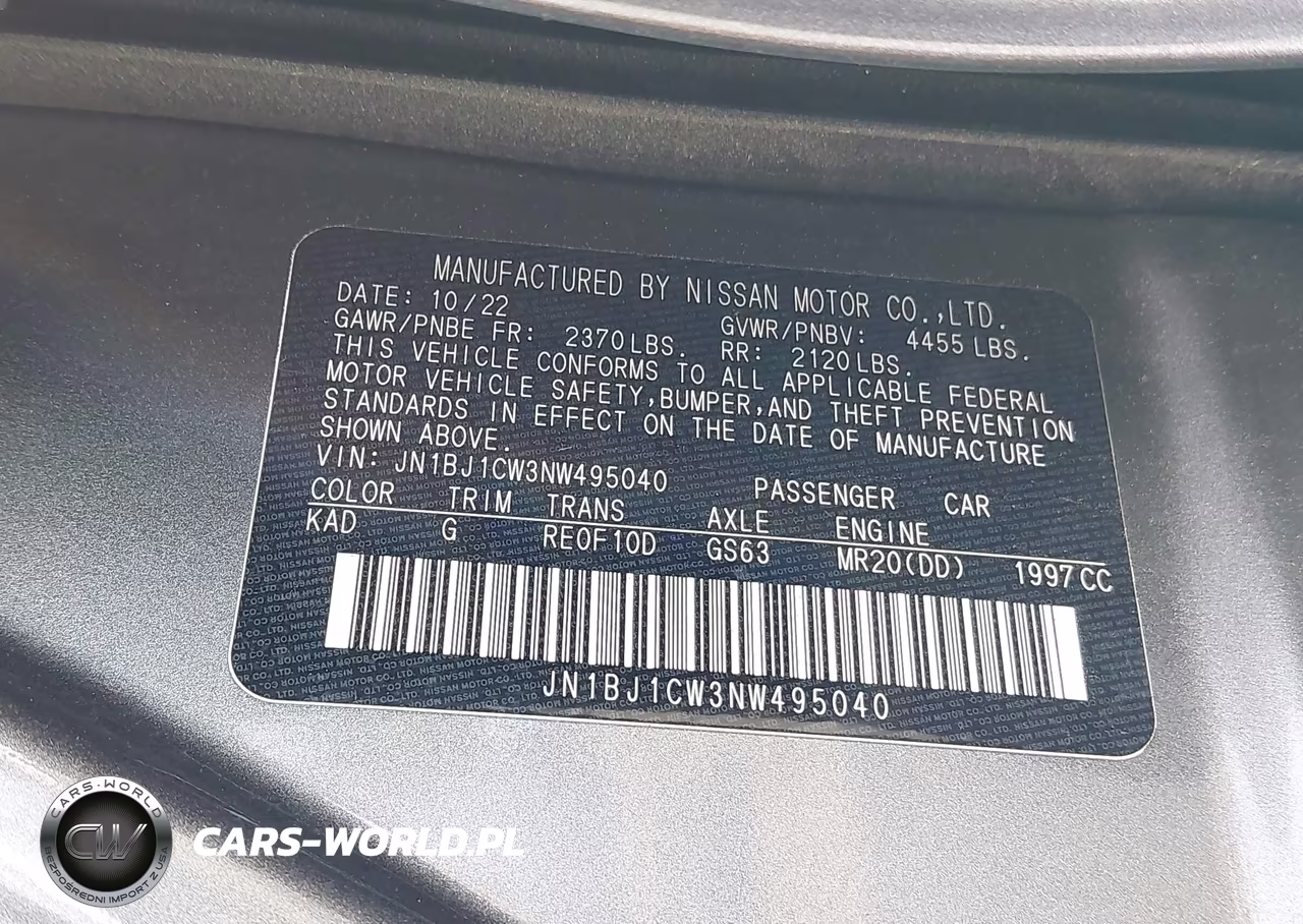 2022 Nissan Rogue Sport Sl Awd Xtronic Cvt VIN:JN1BJ1CW3NW495040 - 9