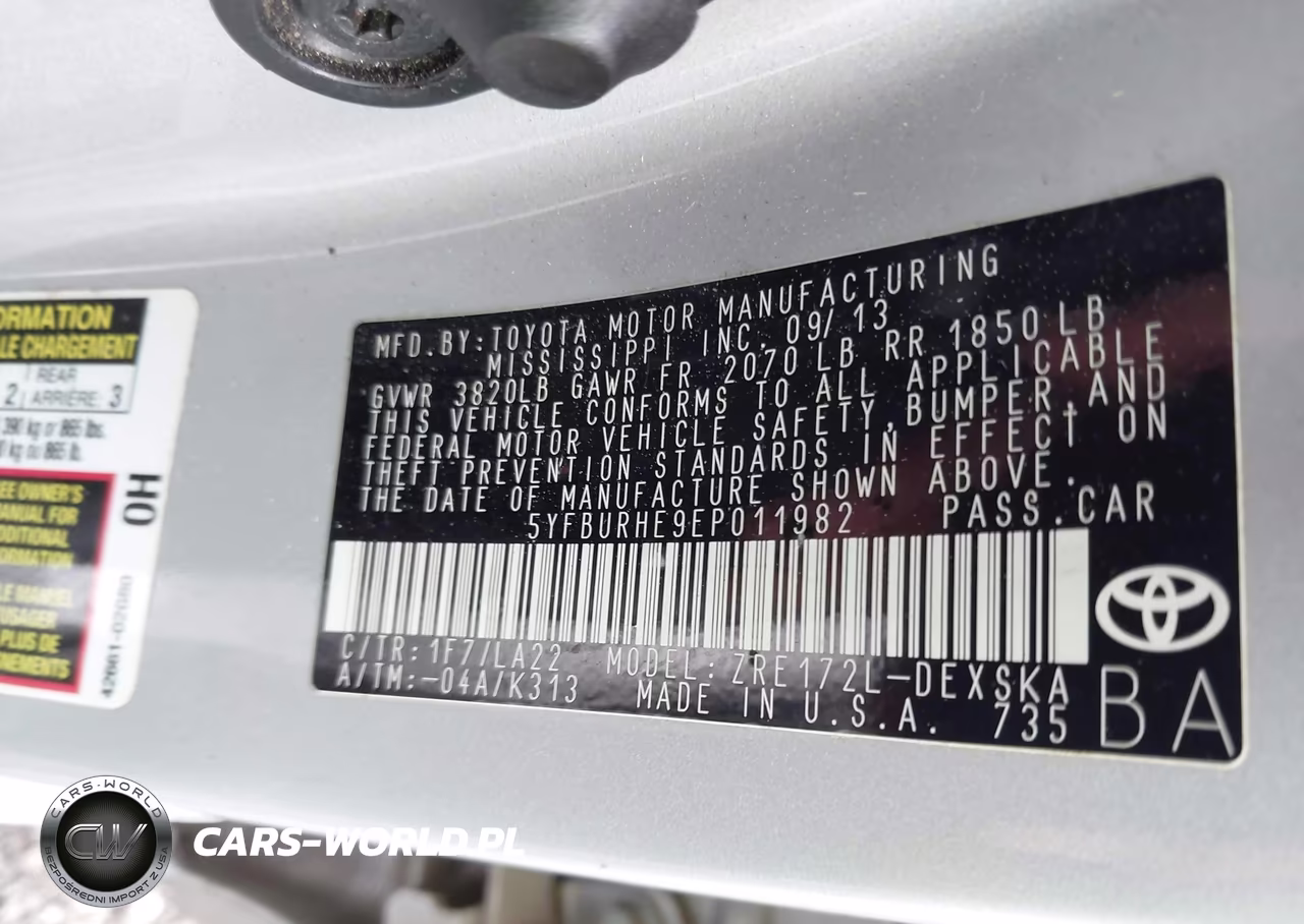 2014 Toyota Corolla S Premium VIN:5YFBURHE9EP011982 - 9