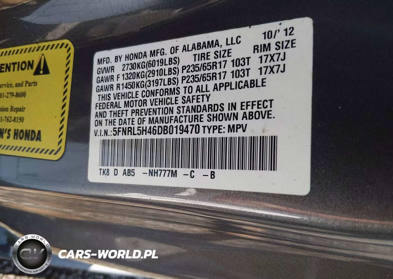 2013 Honda Odyssey Ex VIN:5FNRL5H46DB019470 - 9