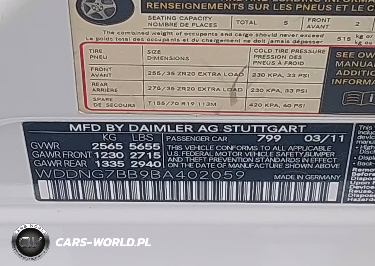 2011 Mercedes-Benz S 550 VIN:WDDNG7BB9BA402059 - 9