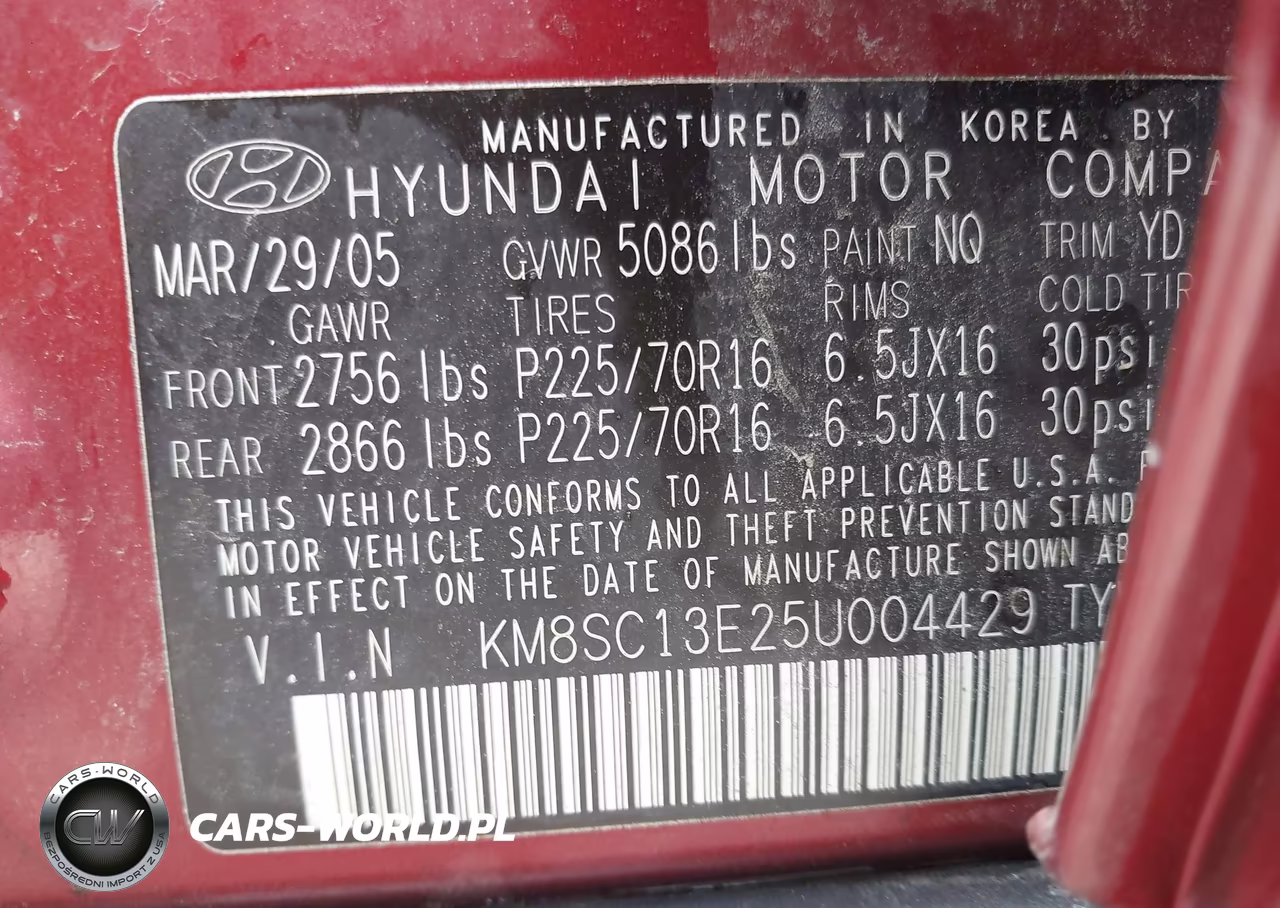 2005 Hyundai Santa Fe Gls-Lx VIN:KM8SC13E25U004429 - 9