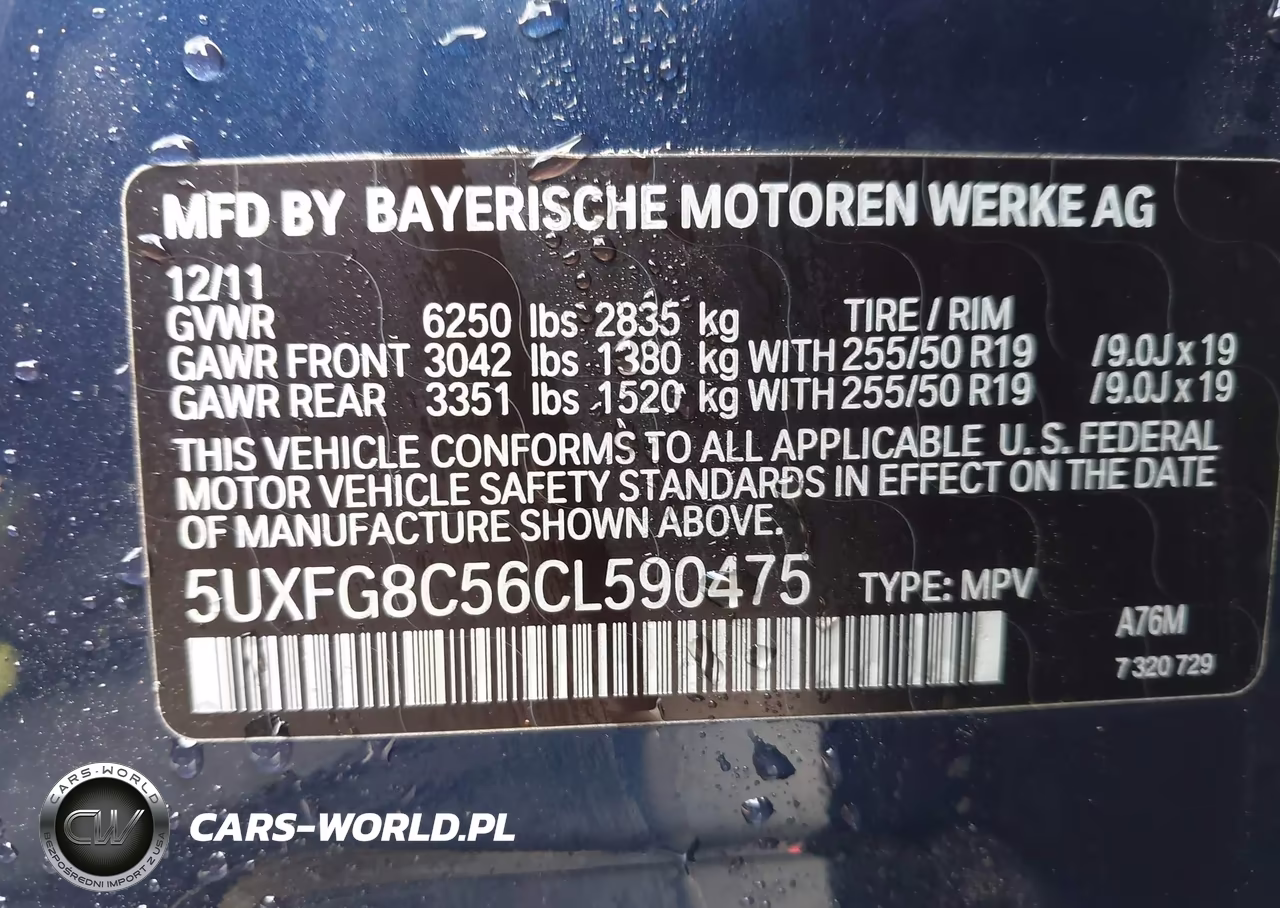 2012 BMW X6 xDrive50I VIN:5UXFG8C56CL590475 - 9