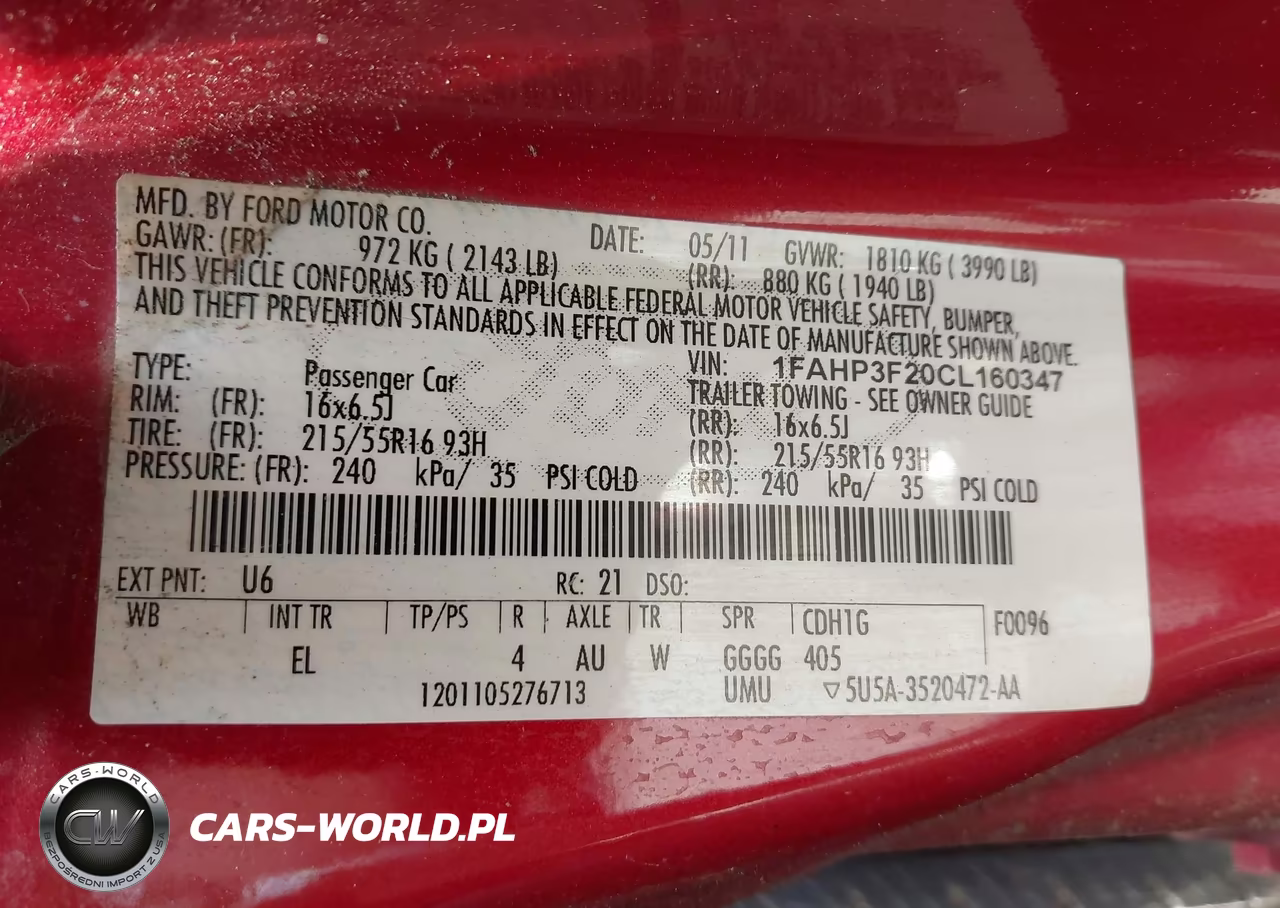 2012 Ford Focus Se VIN:1FAHP3F20CL160347 - 9