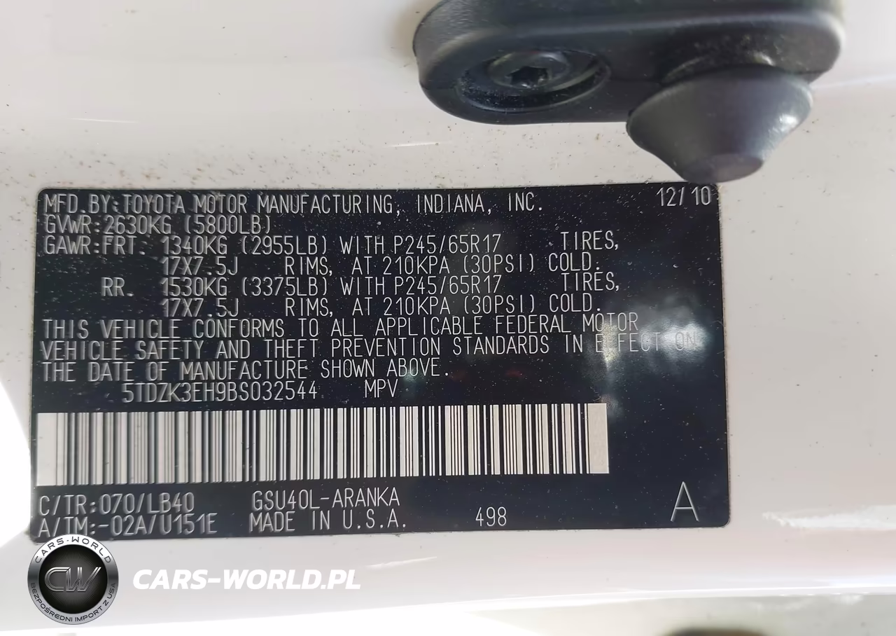 2011 Toyota Highlander Se V6 VIN:5TDZK3EH9BS032544 - 9