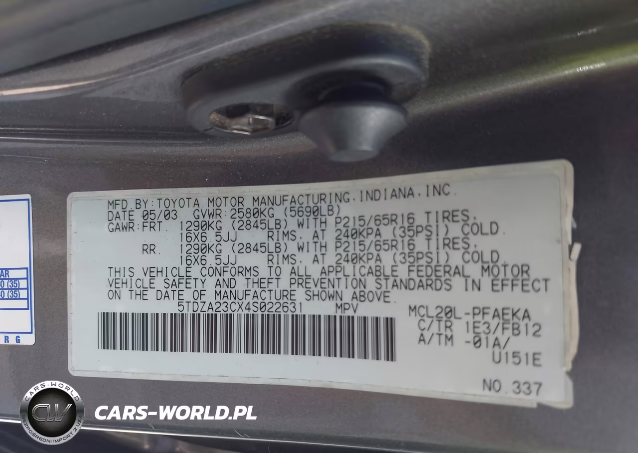 2004 Toyota Sienna Le VIN:5TDZA23CX4S022631 - 9