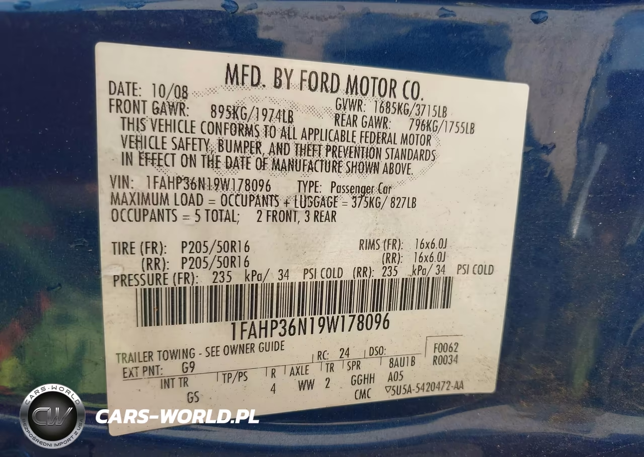2009 Ford Focus Ses VIN:1FAHP36N19W178096 - 9