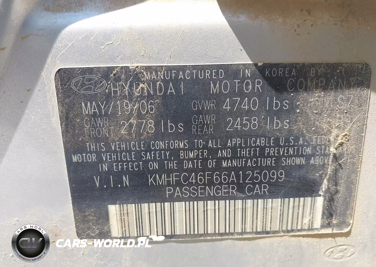 2006 Hyundai Azera Limited-Se VIN:KMHFC46F66A125099 - 9