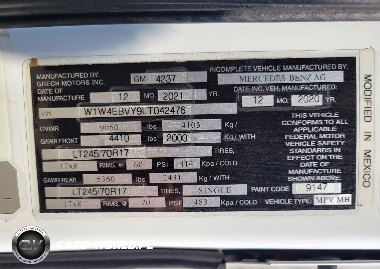 2020 Mercedes-Benz Sprinter 2500 Standard Roof V6 VIN:W1W4EBVY9LT042476 - 9