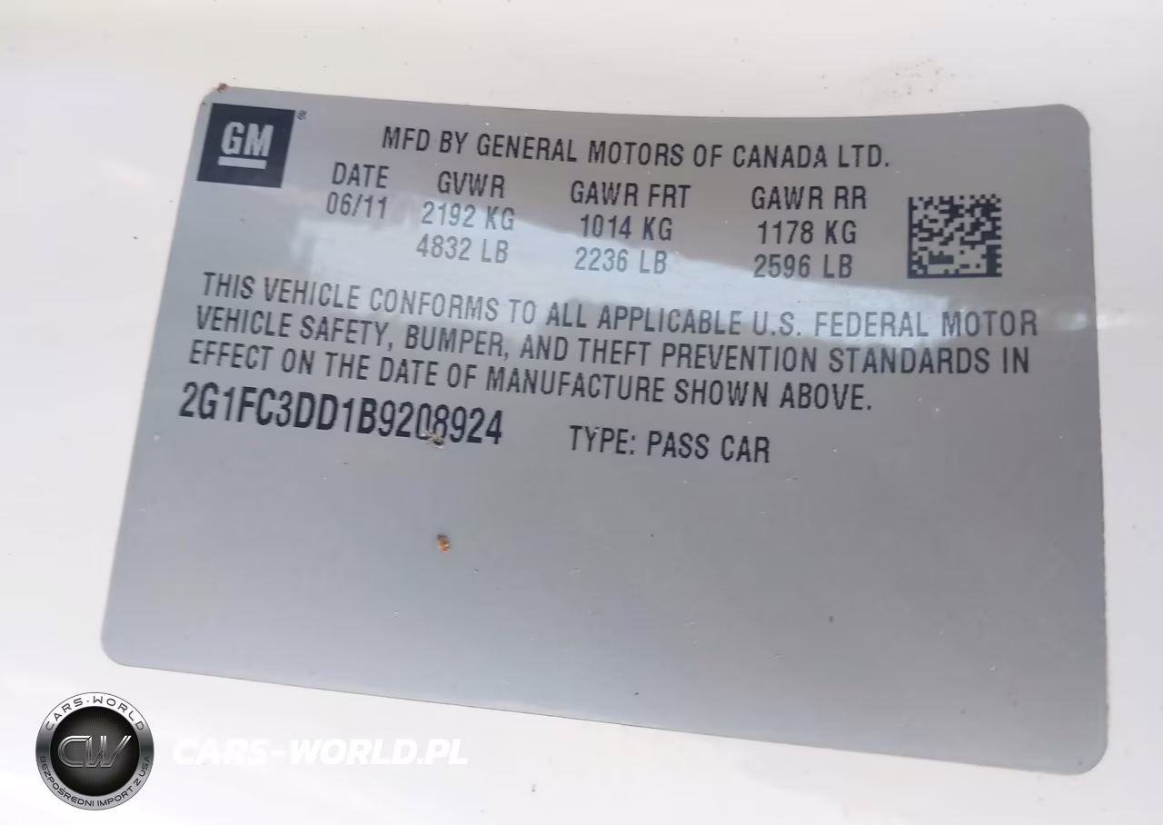 2011 Chevrolet Camaro 2Lt VIN:2G1FC3DD1B9208924 - 9