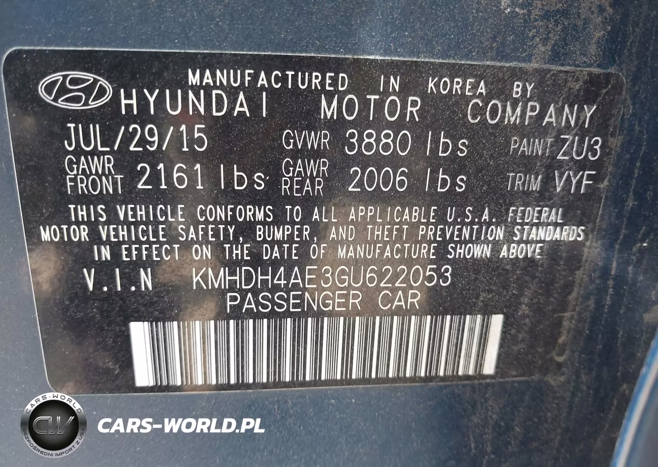 2016 Hyundai Elantra Limited VIN:KMHDH4AE3GU622053 - 9
