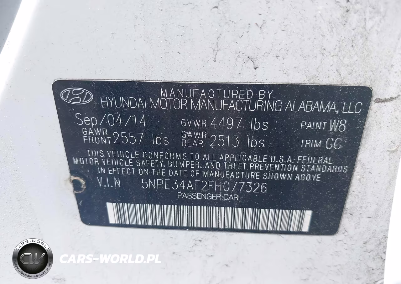 2015 Hyundai Sonata Sport VIN:5NPE34AF2FH077326 - 9