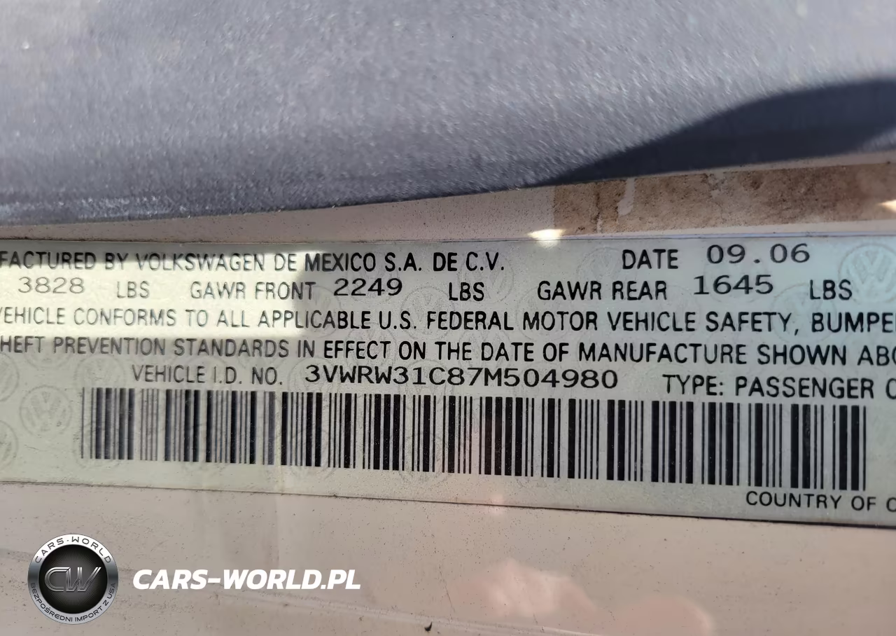 2007 Volkswagen New Beetle 2.5 VIN:3VWRW31C87M504980 - 9