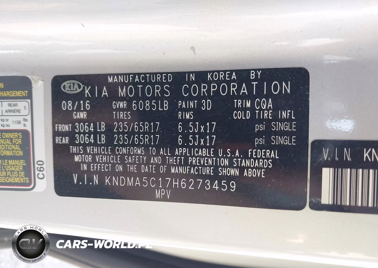 2017 Kia Sedona L VIN:KNDMA5C17H6273459 - 9