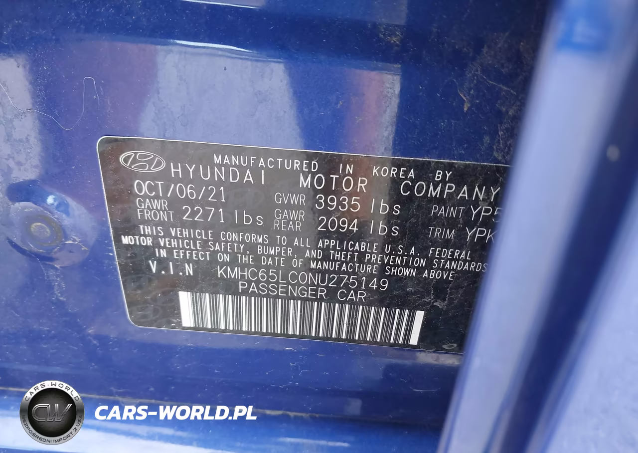2022 Hyundai Ioniq Hybrid Blue VIN:KMHC65LC0NU275149 - 9