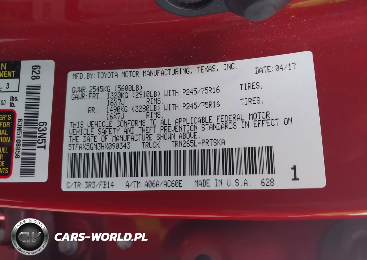 2017 Toyota Tacoma Sr VIN:5TFAX5GN3HX090343 - 9