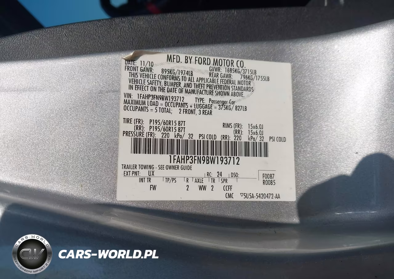 2011 Ford Focus Se VIN:1FAHP3FN9BW193712 - 9