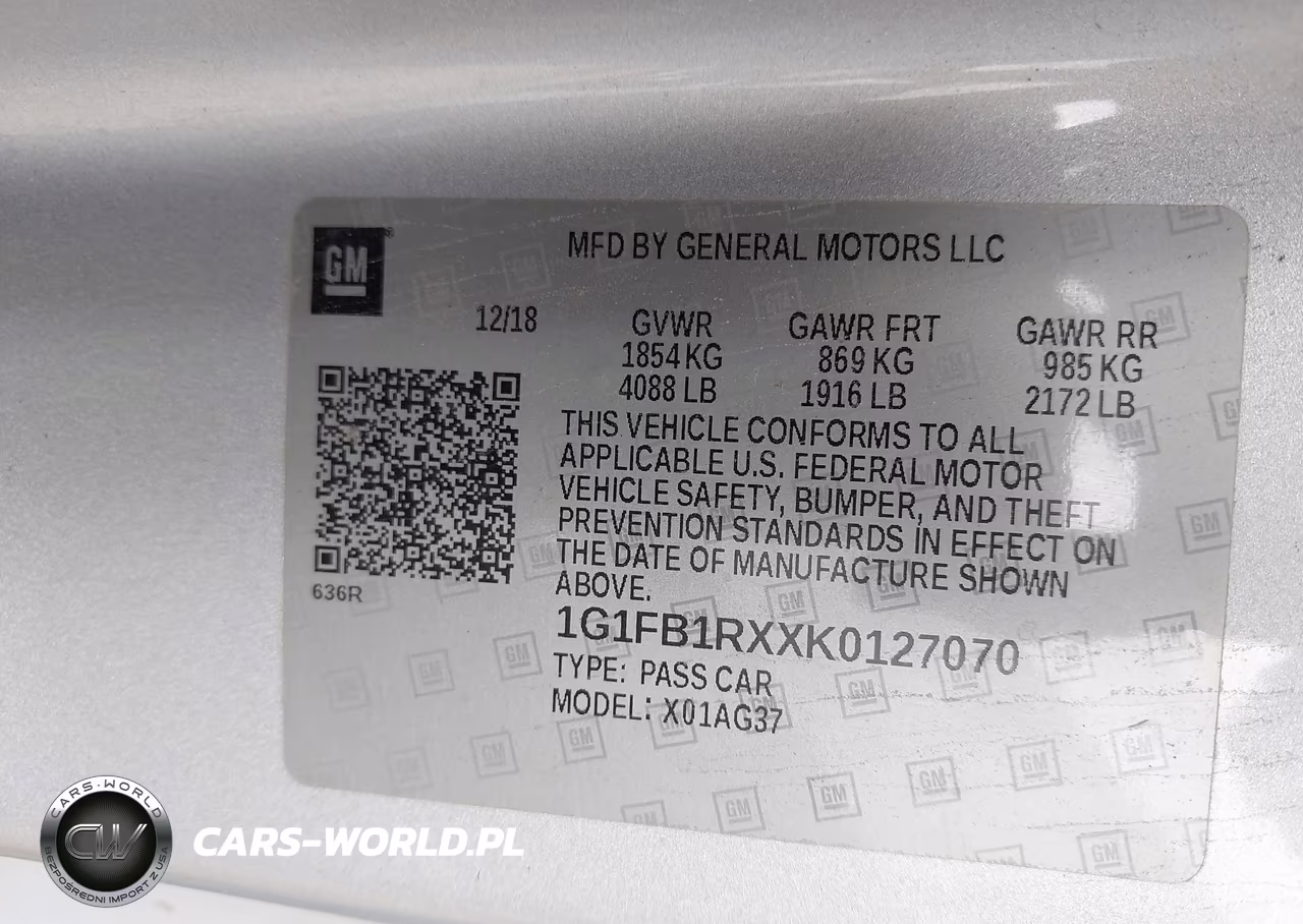 2019 Chevrolet Camaro 1Ls VIN:1G1FB1RXXK0127070 - 9
