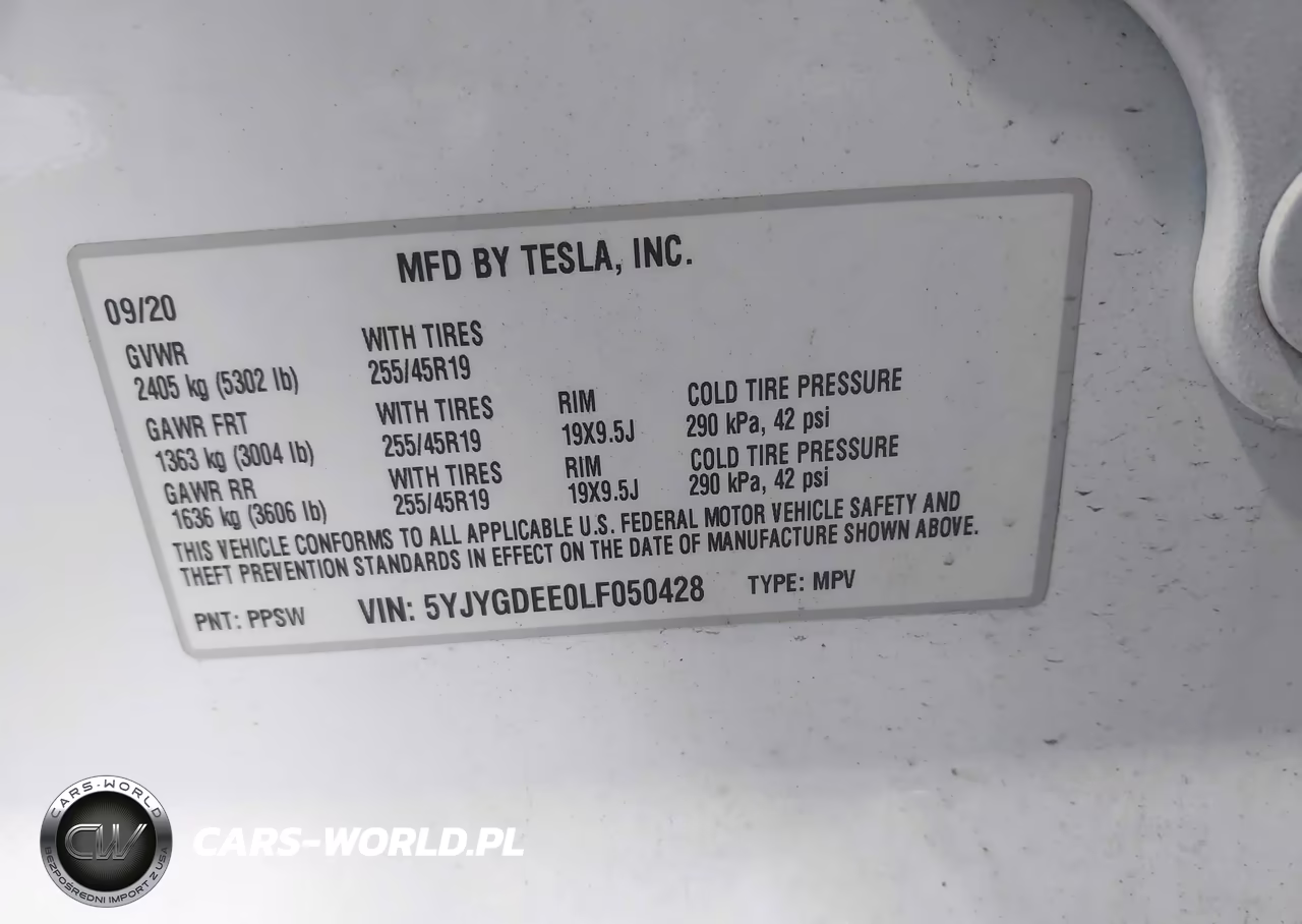 2020 Tesla Model Y Long Range Dual Motor All-Wheel Drive VIN:5YJYGDEE0LF050428 - 9