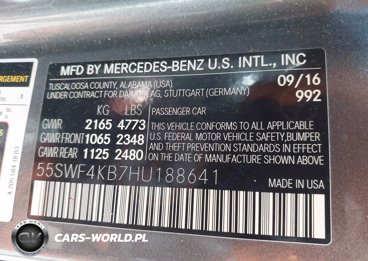 2017 Mercedes-Benz C 300 4Matic VIN:55SWF4KB7HU188641 - 9