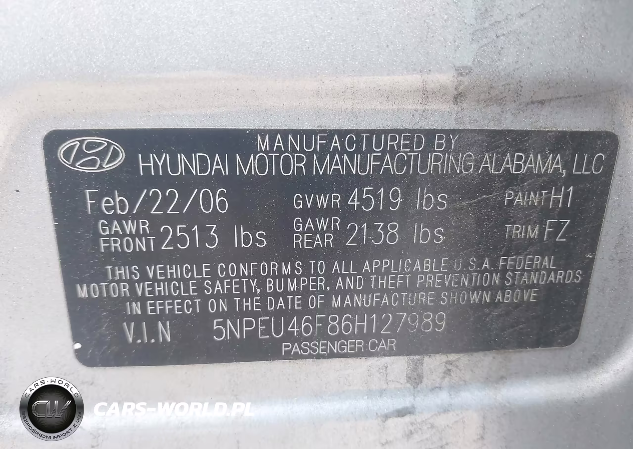 2006 Hyundai Sonata Gls V6-Lx V6 VIN:5NPEU46F86H127989 - 9