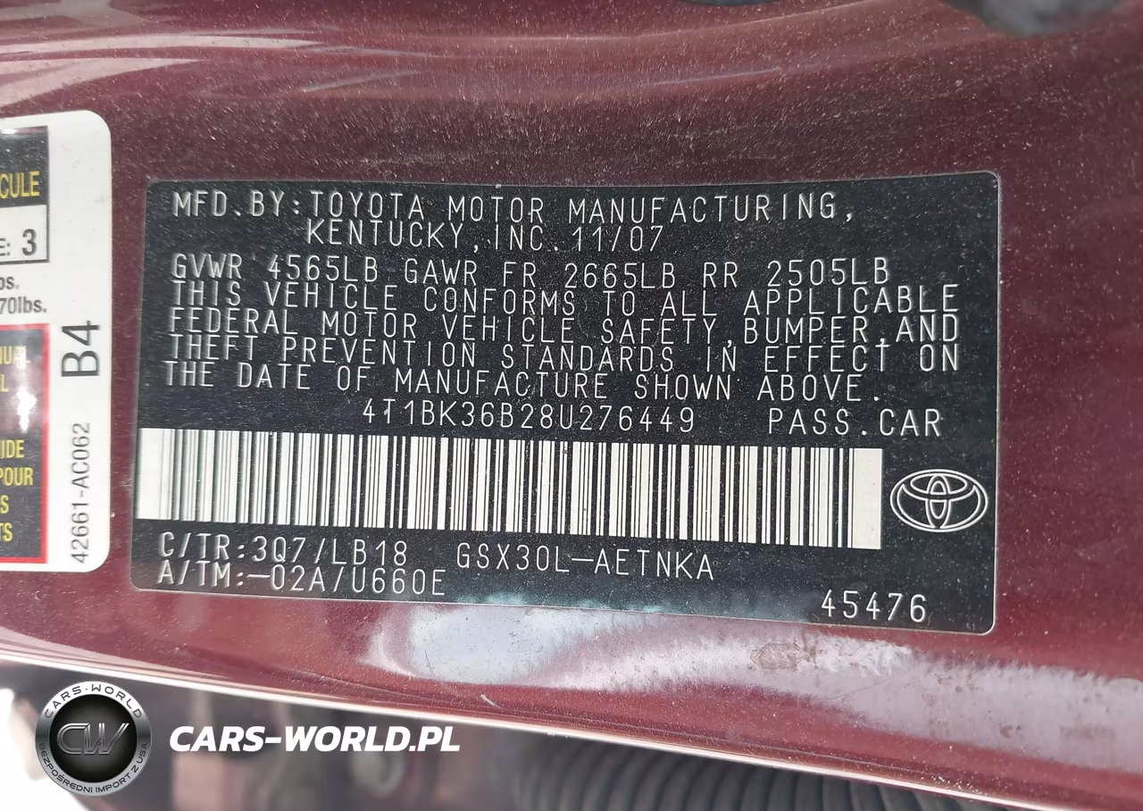 2008 Toyota Avalon Touring VIN:4T1BK36B28U276449 - 9