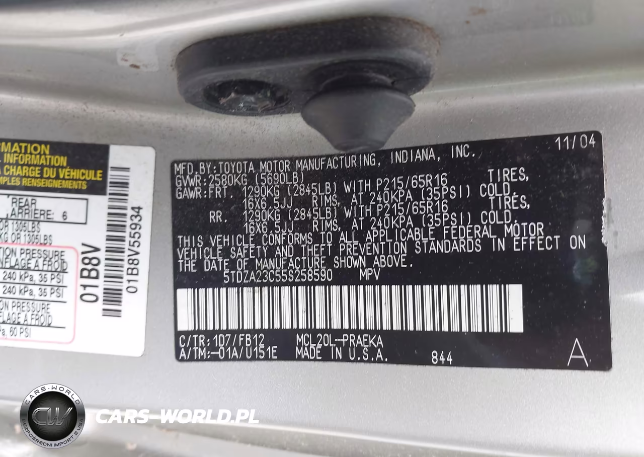 2005 Toyota Sienna Le VIN:5TDZA23C55S258590 - 9