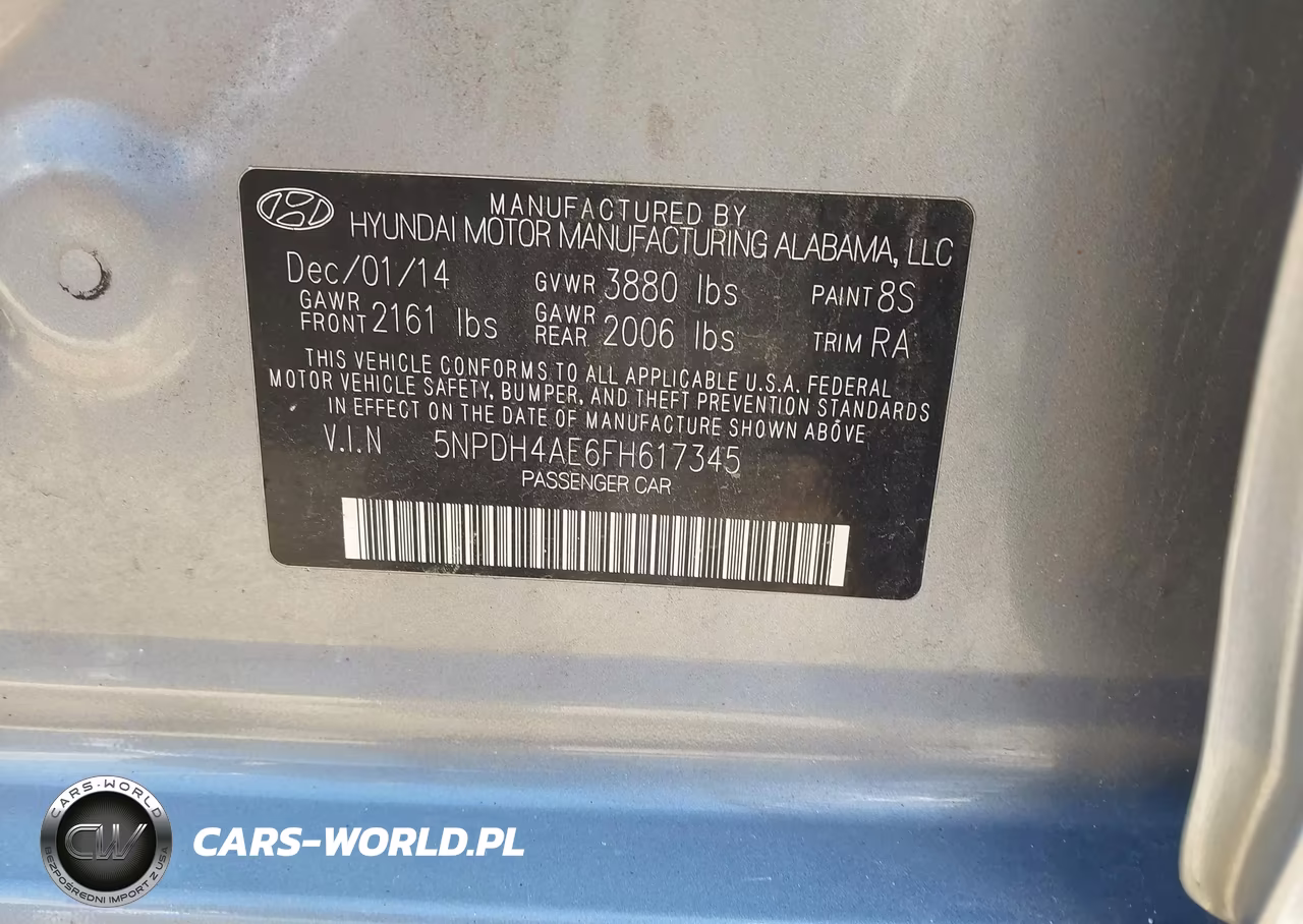 2015 Hyundai Elantra Se VIN:5NPDH4AE6FH617345 - 9
