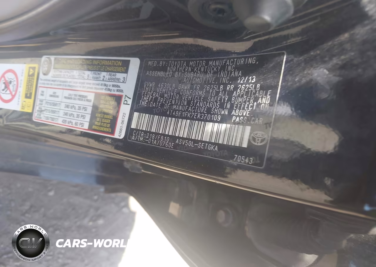 2014 Toyota Camry Xle VIN:4T4BF1FK7ER370109 - 9