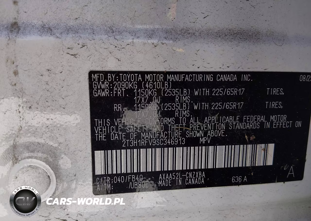 2025 Toyota Rav4 Le VIN:2T3H1RFV9SC346913 - 9
