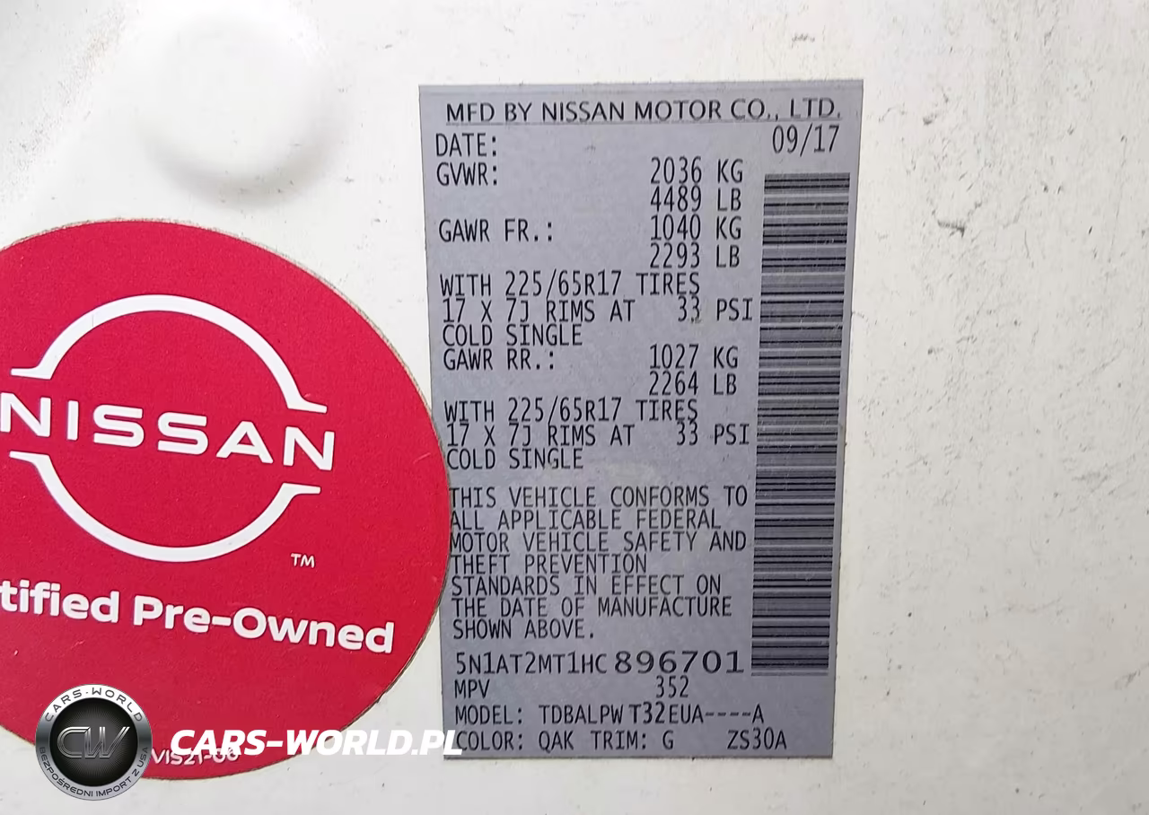 2017 Nissan Rogue S VIN:5N1AT2MT1HC896701 - 9