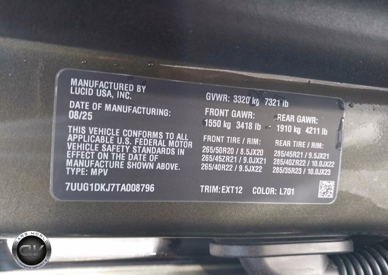 2026 Lucid Gravity Dream Edition VIN:7UUG1DKJ7TA008796 - 9